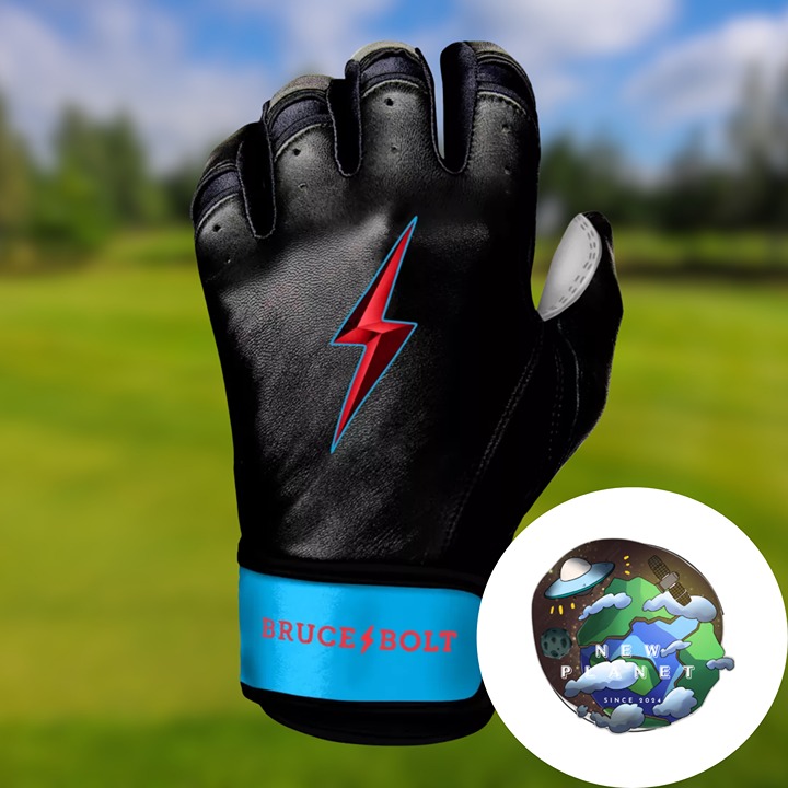 BB Men's Short Cuff Chrome Lewis Brinson Miami Series Batting Gloves | Black |XL