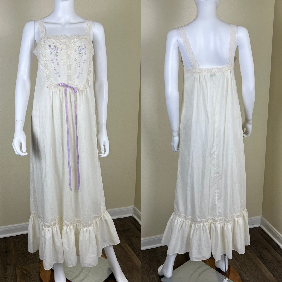 Vintage Pinehurst Lingerie Women Size S Prairie Sleepwear Lace Floral Cottage