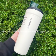 NWT Starbucks 2025 Matte White Soft Touch Leak Proof Twist Seal SS Tumbler