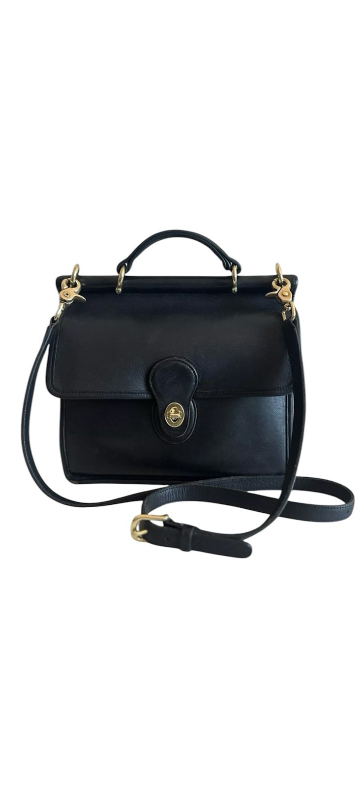 Vintage Coach Legacy 1998 Willis Black Leather Satchel Crossbody Bag Purse #9927