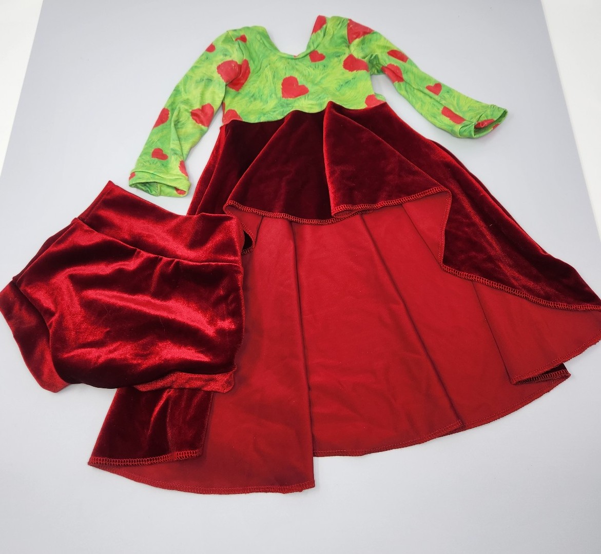 Dramatic peplum set christmas mean guy themed with bummies included