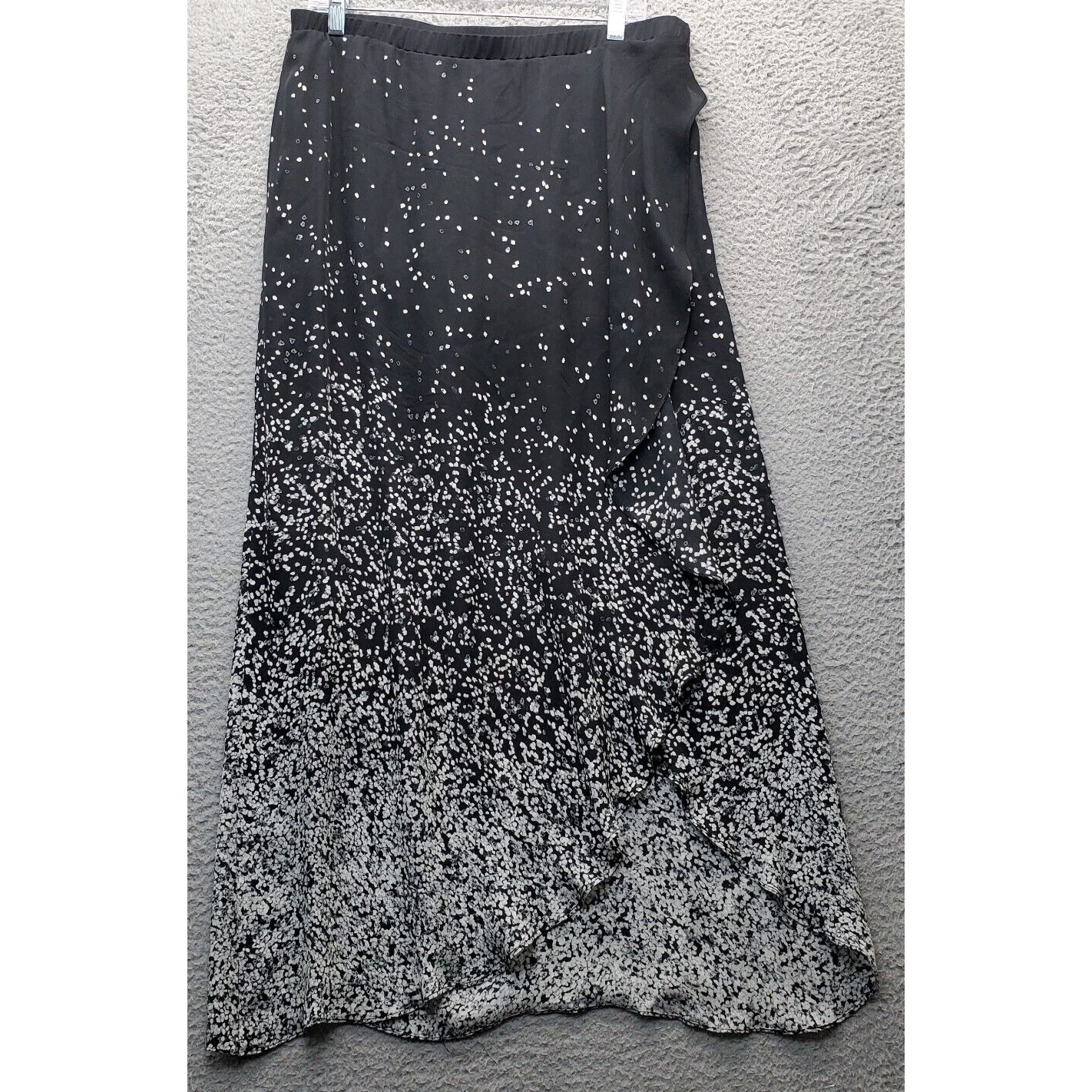 Haute Hippie Wrap Skirt W/ Liner Womens Large Multi Silk Gradient White Flakes