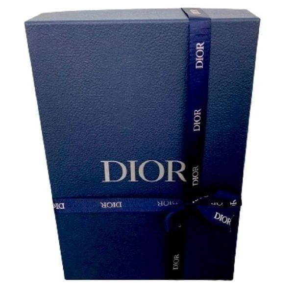 Christian Dior Textured Navy Gift Box with Tissue & Ribbon 15.5” x 10.5” x 3”
