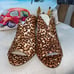 Vince Camuto NWOB! Coraline Brown Calf Hair Animal Print Mules Heels Size 9.5