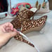 Vince Camuto NWOB! Coraline Brown Calf Hair Animal Print Mules Heels Size 9.5