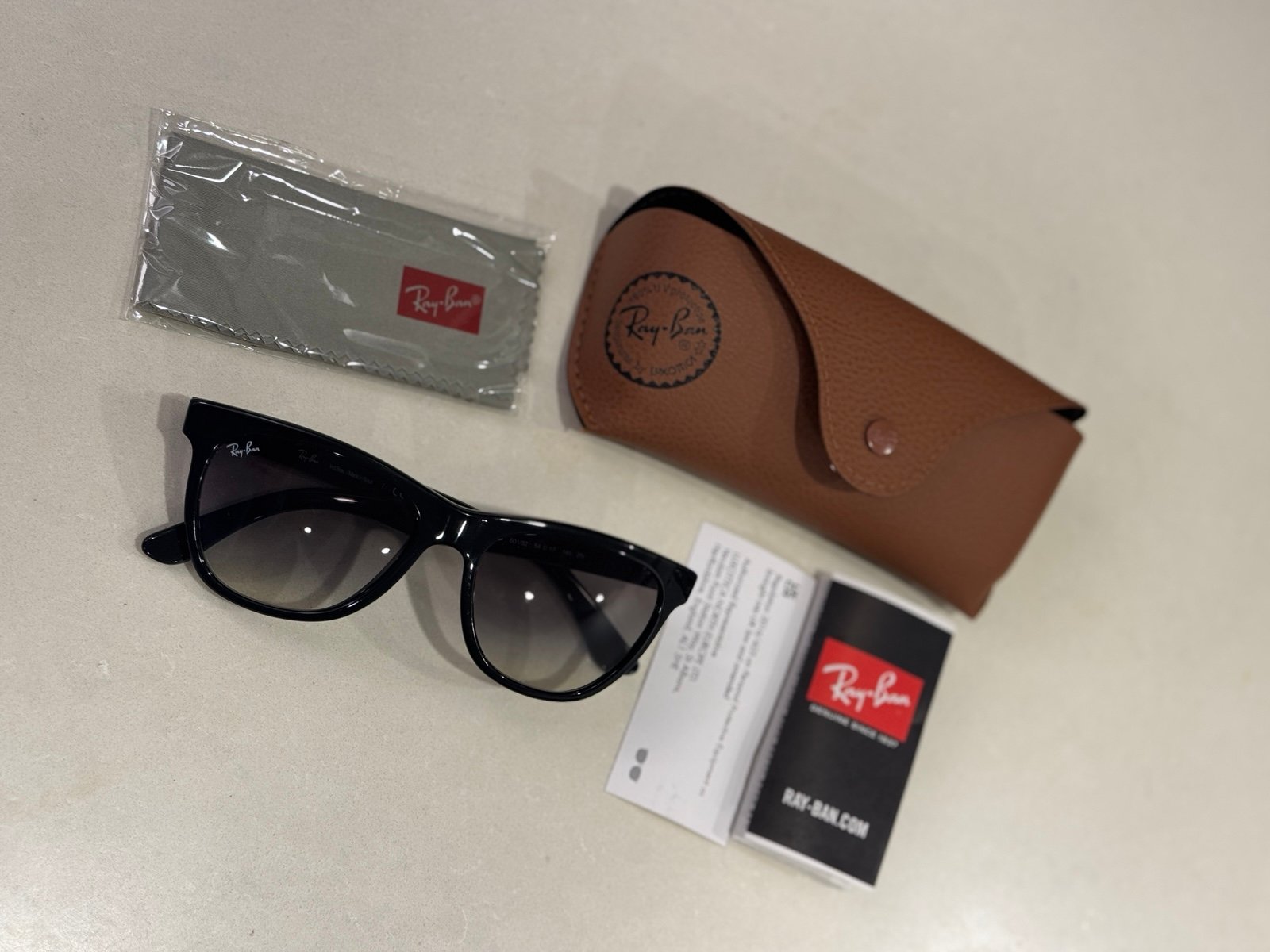 Ray-Ban 'High Street' 4184 54mm Black Sunglasses with BROWN case