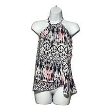 Amanda Uprichard Silk Sand Dollar Printed Halter Top Sleeveless Open Back Medium