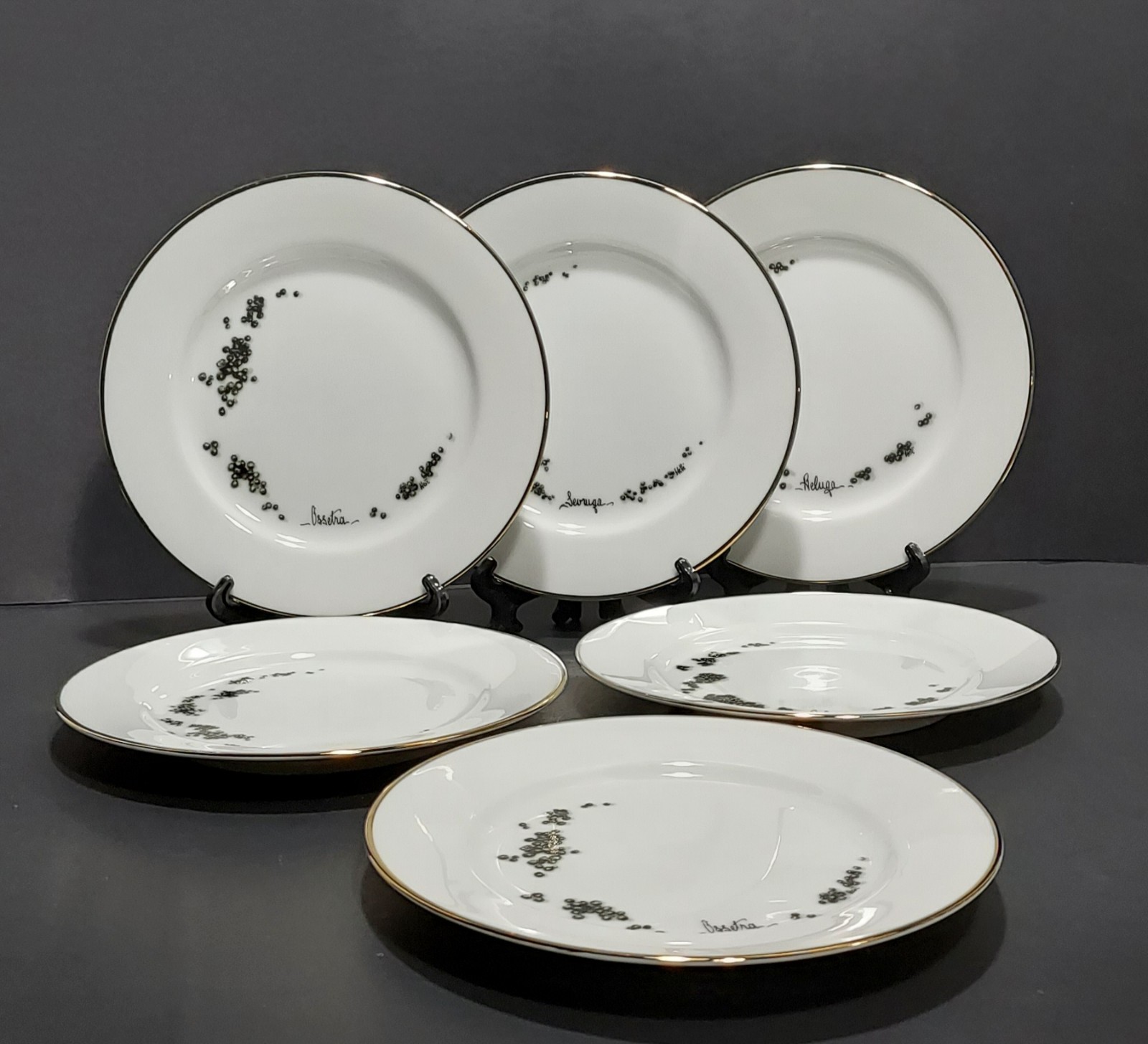 Williams Sonoma Caviar Bread Plates (6)