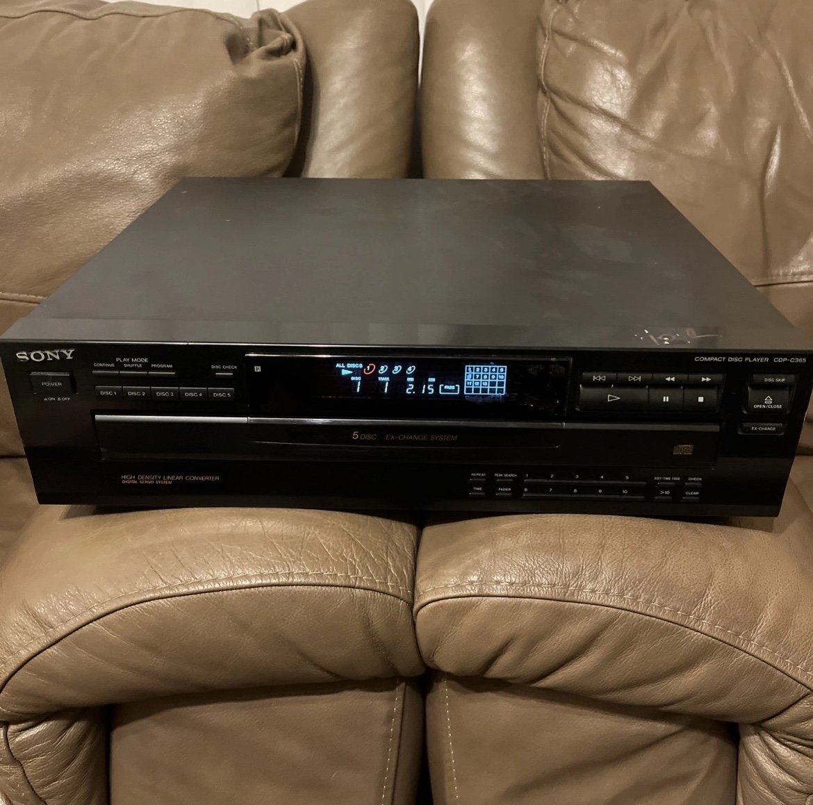 Sony CDP-C365 5-Disc CD Changer High Density Linear Converter TESTED