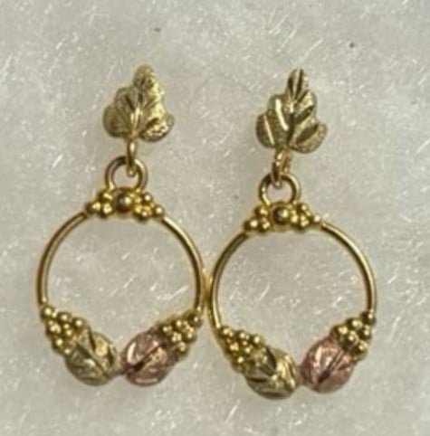 10k gold black hills gold dangle earrings