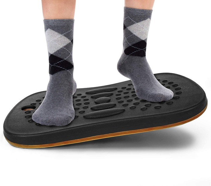 Wobble Balance Board for Standing Desk Mat Grey Black