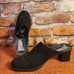 Vintage PORTANIA Black Suede Slides Mules Clogs Shoes Womens Size US 10.5 EUR 41