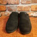 Vintage PORTANIA Black Suede Slides Mules Clogs Shoes Womens Size US 10.5 EUR 41