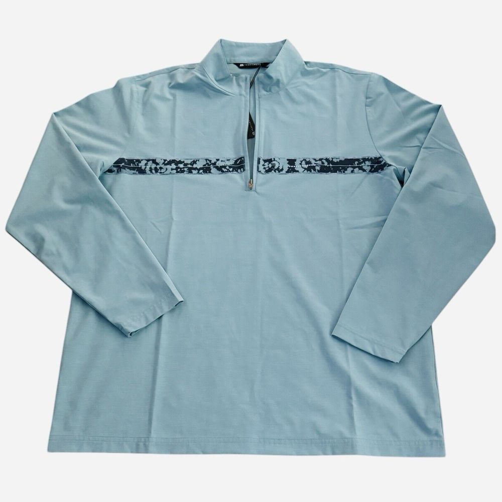 New Travis Mathew Swell Season Quarter Zip Golf Pullover Cameo Blue