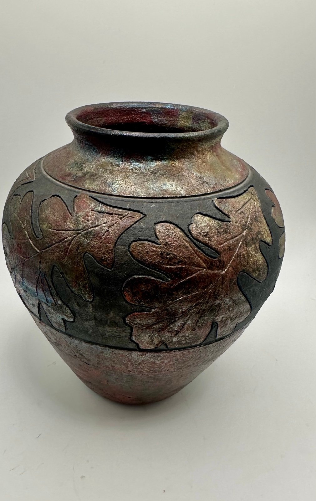 Metallic glazed vase