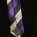 New Versace Silk British Purple Off White and Navy Diagonal Stripe Tie