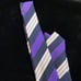 New Versace Silk British Purple Off White and Navy Diagonal Stripe Tie