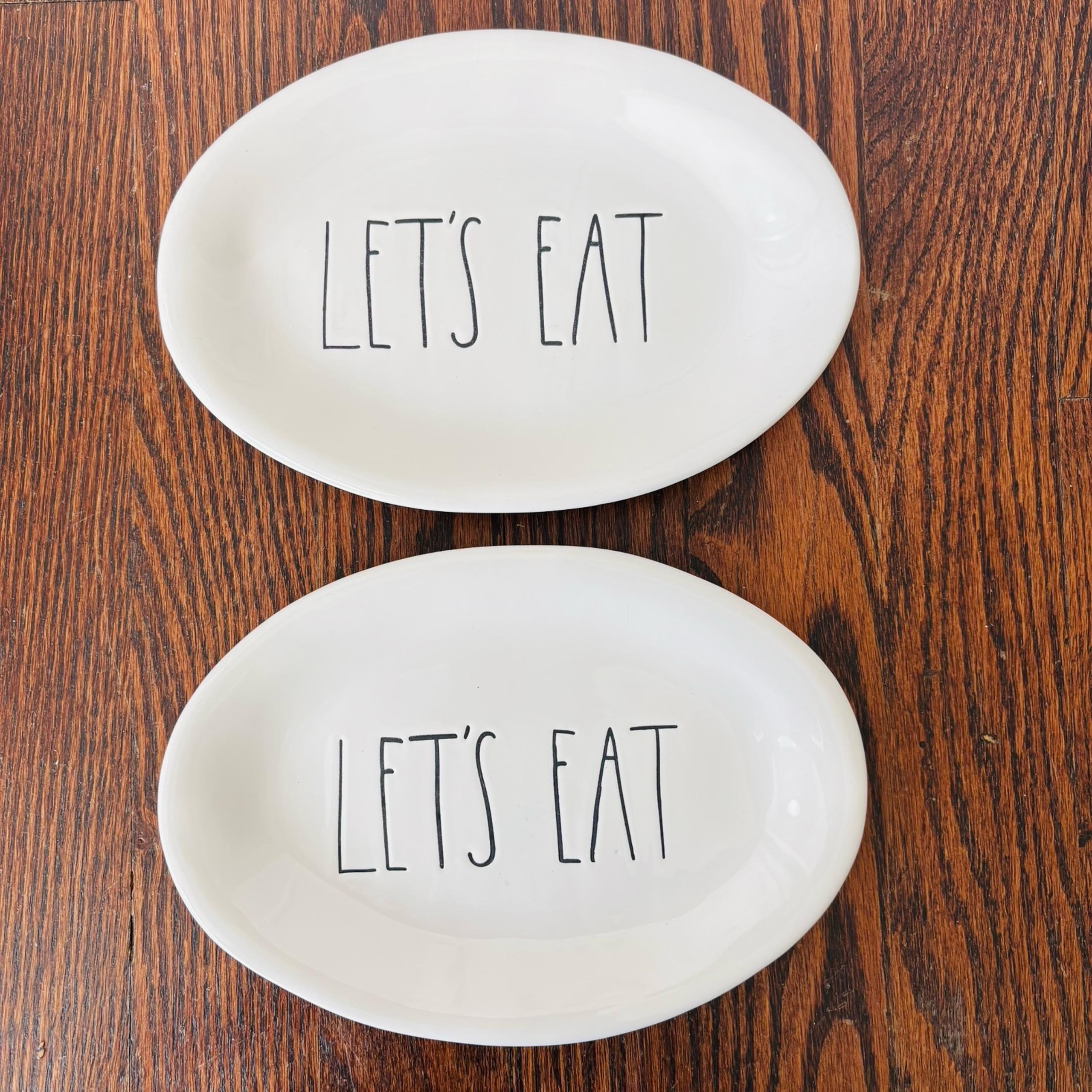 Magenta Rae Dunn “LET’S EAT” 8” Set Of (2) Appetizer Snack Plates