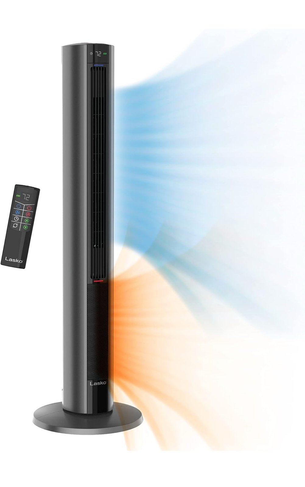Lasko Oscillating All Season Tower Fan and Space Heater in One for Home, Gray