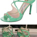 JIMMY CHOO Patent Leather Strappy Green Heals Size: 8.5