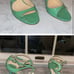 JIMMY CHOO Patent Leather Strappy Green Heals Size: 8.5