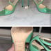 JIMMY CHOO Patent Leather Strappy Green Heals Size: 8.5