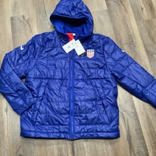 Nike USA Soccer Fleece Lined Hooded Jacket Blue DH4917-452 Men’s Sz L
