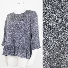 SEA 6 Silk Ruffle Hem Black White Tunic