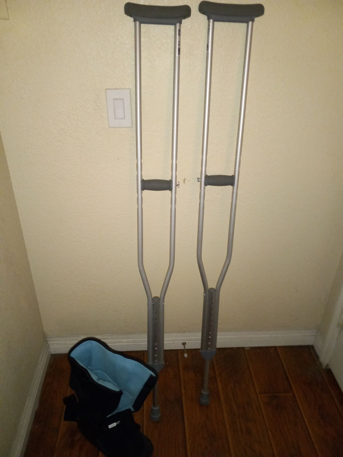 Crutches and boot for broken ankle/foot