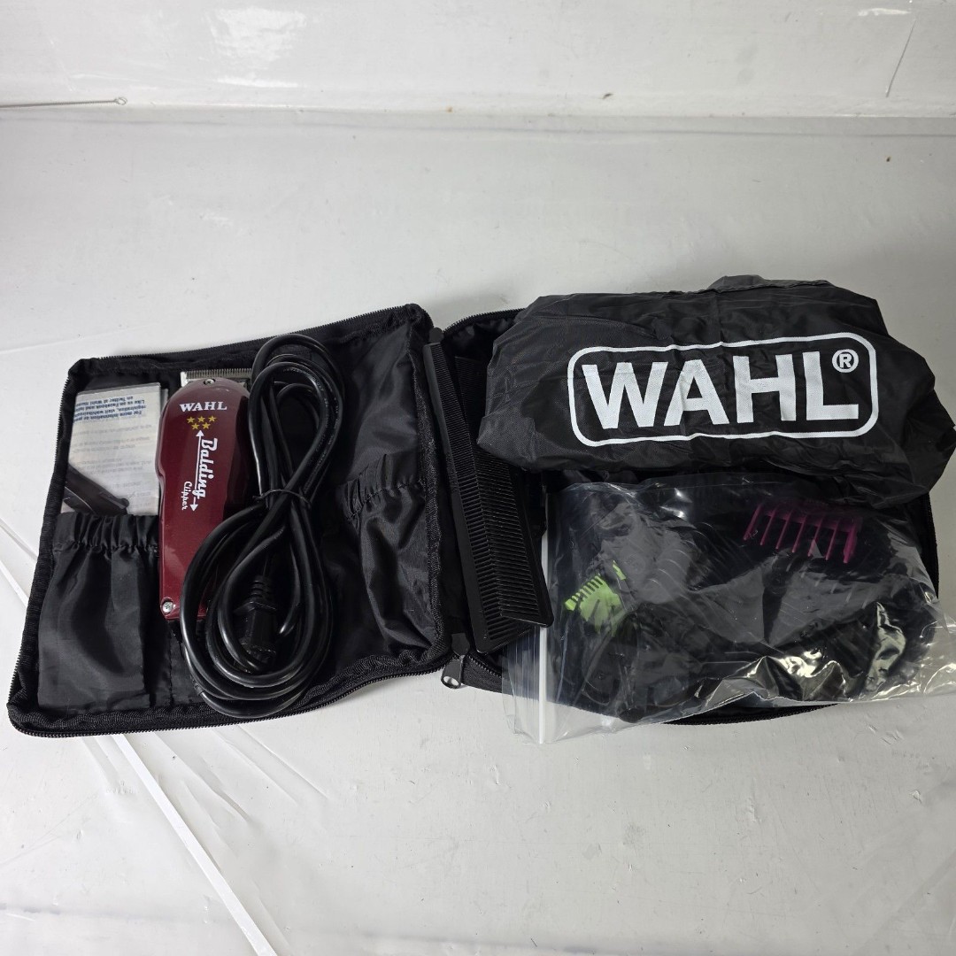 Wahl 5 Star Balding Clipper - Model # 8110 - Red W/ Attachments