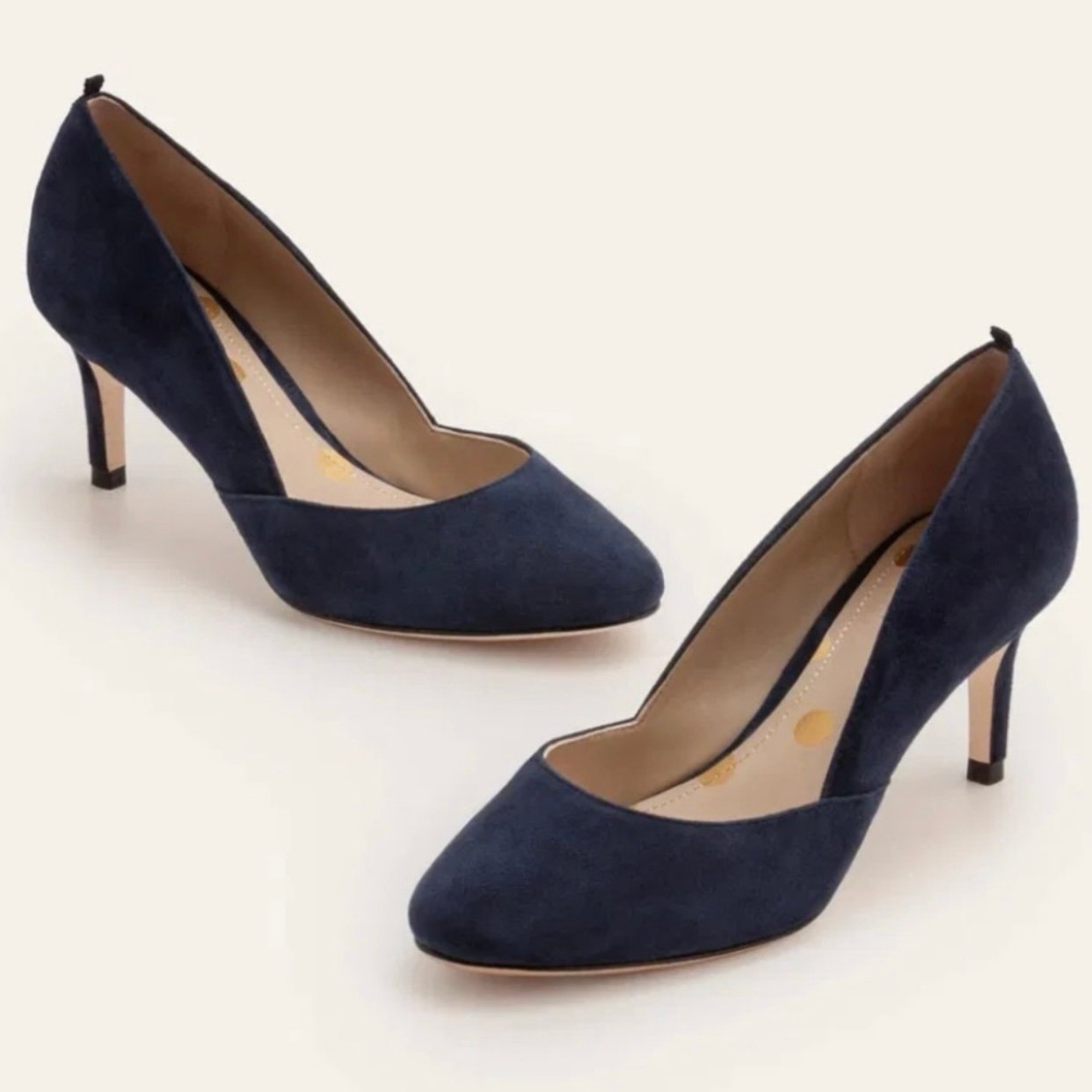 Boden Navy Blue Edie Mid Heels Size 38.5 / US 7.5