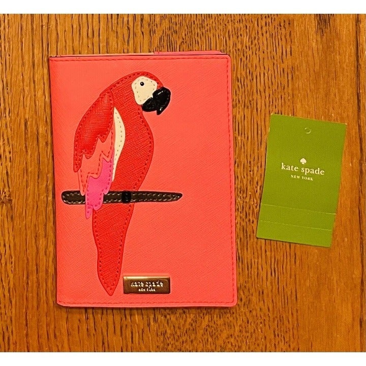 Kate Spade Talk The Talk Parrot Passport Wallet Pink