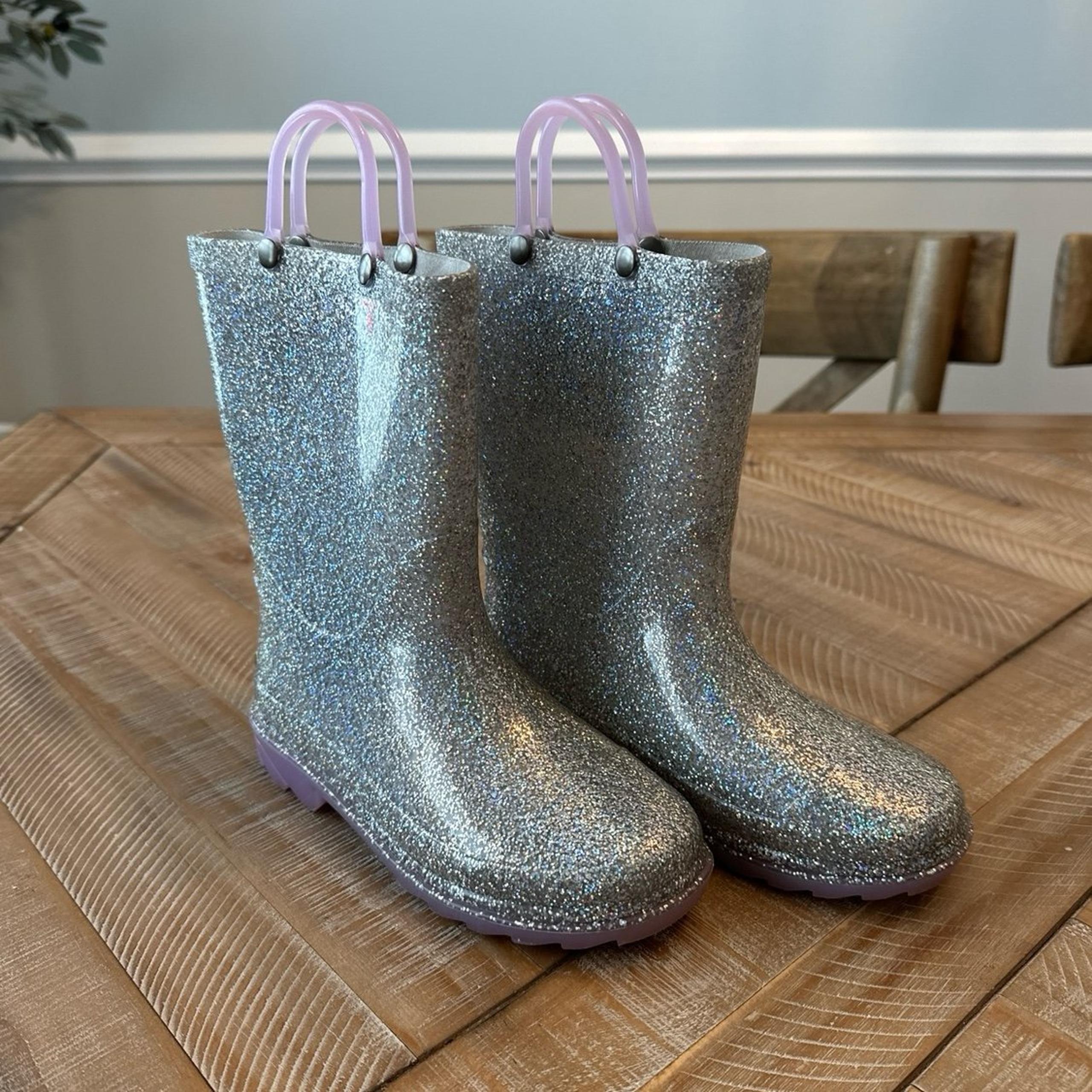 Girls Western Chief Glitter Light Up Rain Boots 12