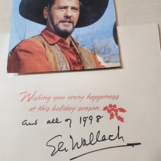 Eli Wallach Signed Greeting Card Signature dated 1998 Autographed Hologram coa