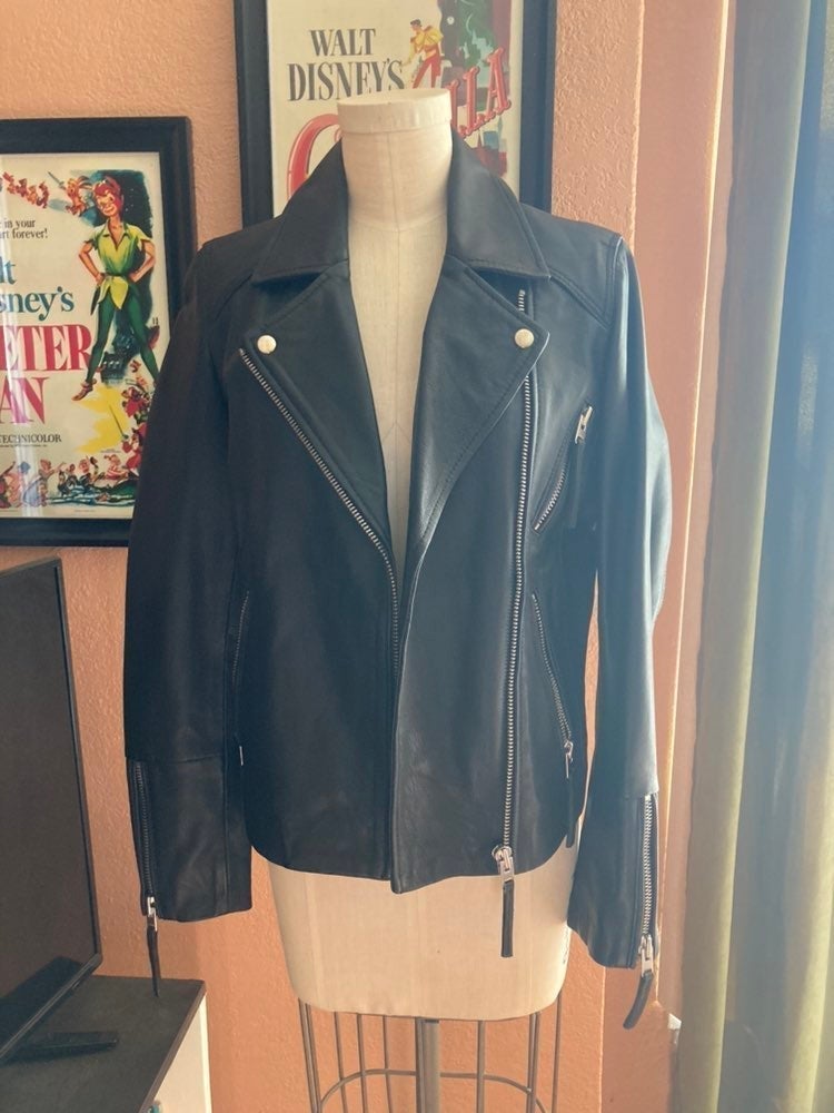Top Shop 100% Leather Jacket Size 8