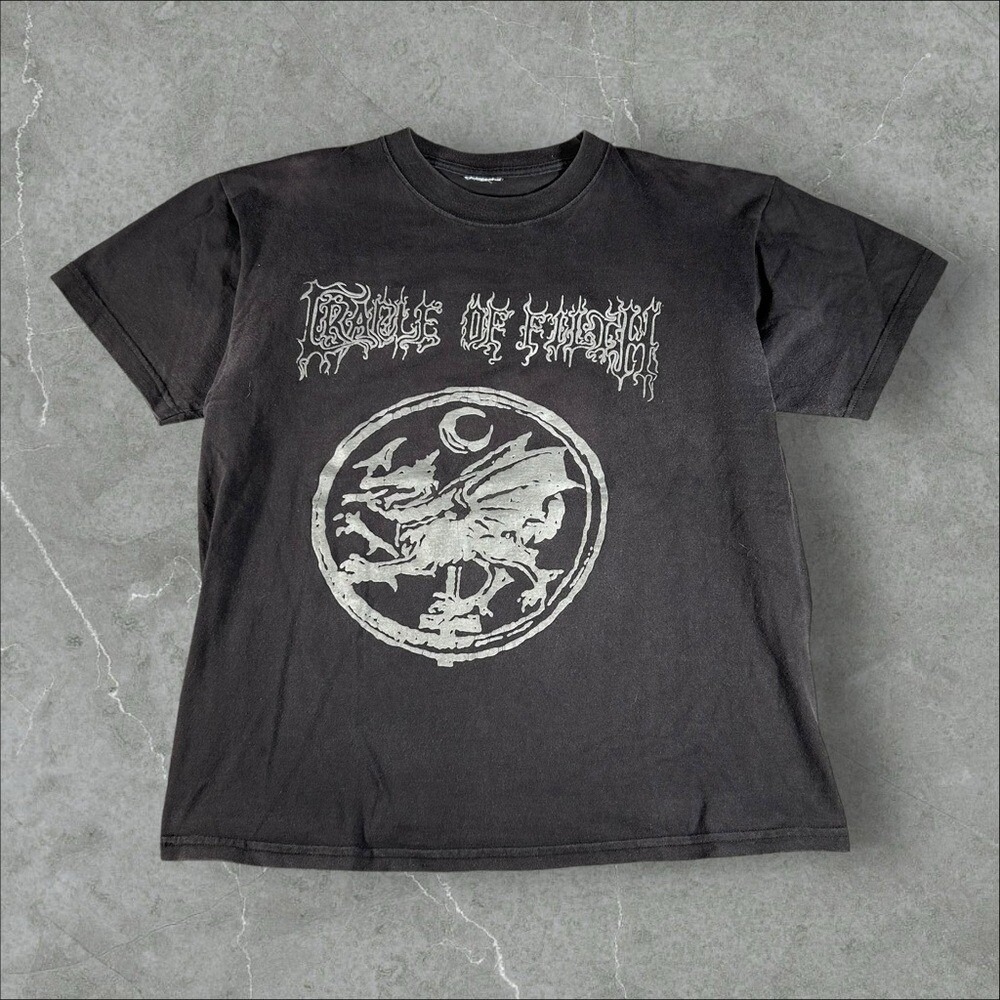 Vintage Cradle Of Filth Shirt Mens Small Black 90s Black Metal Dragon Band Tee