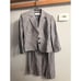 Tahari Arthur S Levine Skirt Suit Set Size 4 Bluish Linen Blend Womens