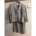 Tahari Arthur S Levine Skirt Suit Set Size 4 Bluish Linen Blend Womens