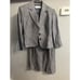 Tahari Arthur S Levine Skirt Suit Set Size 4 Bluish Linen Blend Womens