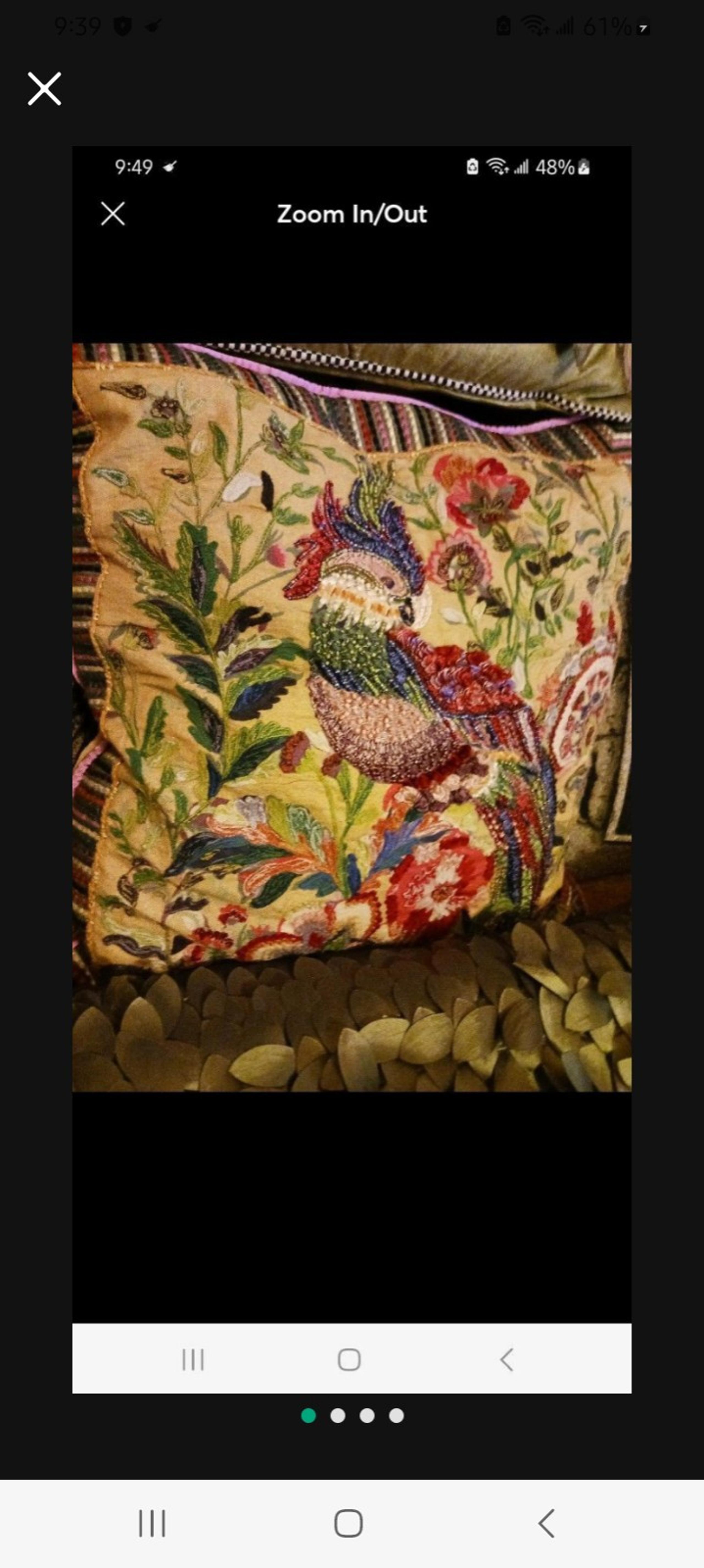 Mackenzie childs embroidery  and all beaded pillow 20x20