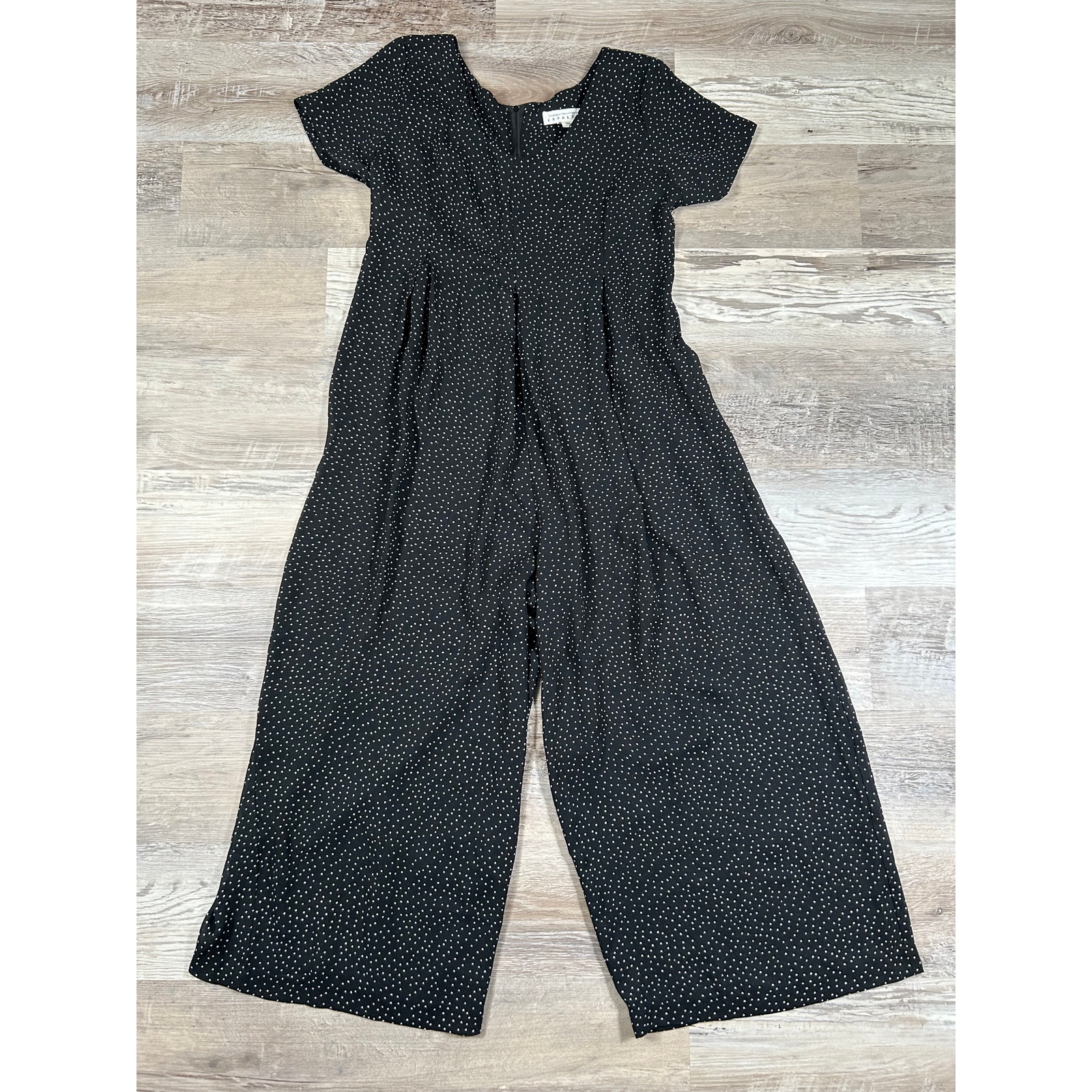 Vintage 90s Express Black Polka Dot Jump Suit- Size Small