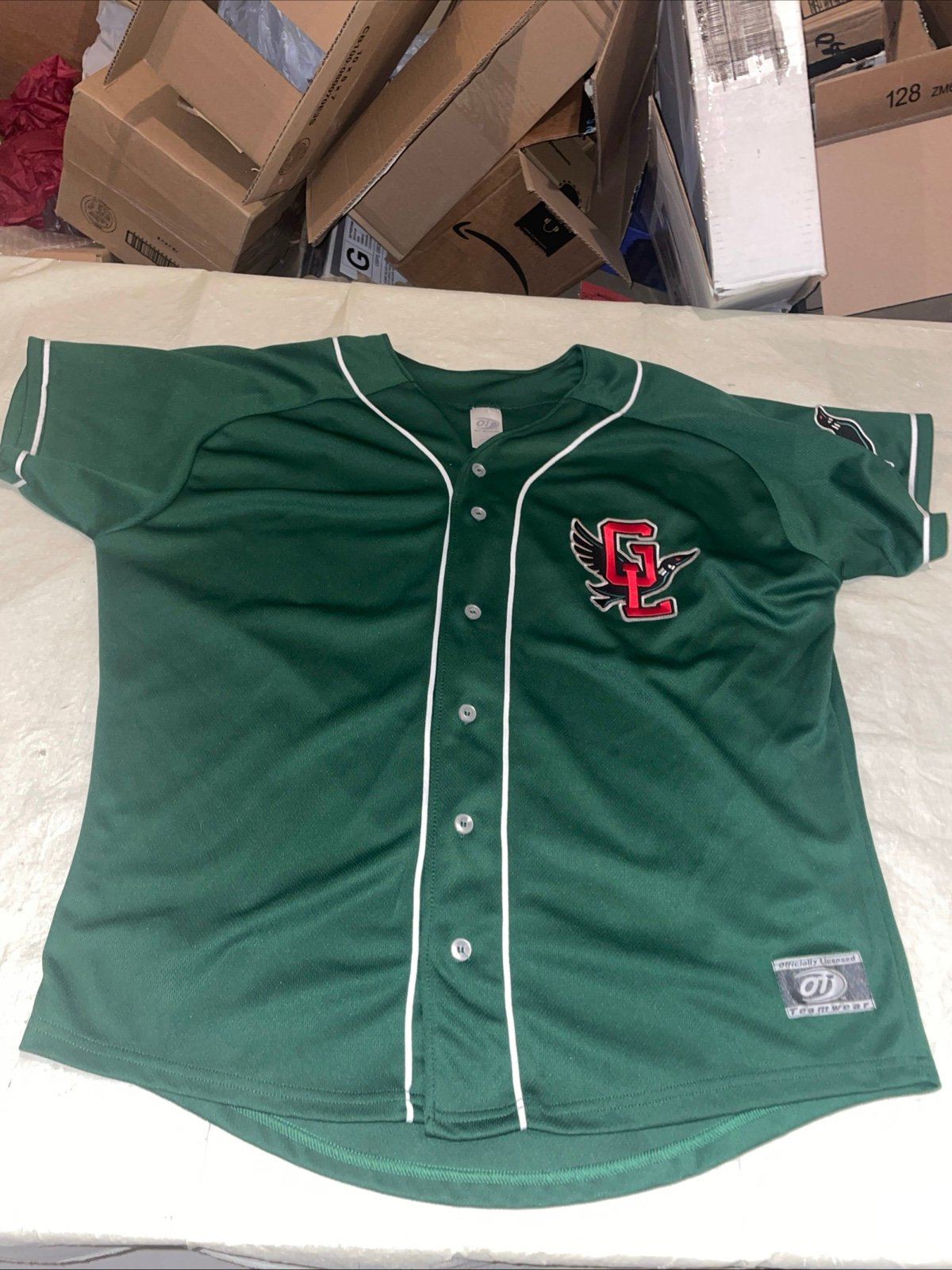 Great Lakes Loons Green Jersey Mens Large La Dodgers Clean Sewn Midwest Ot