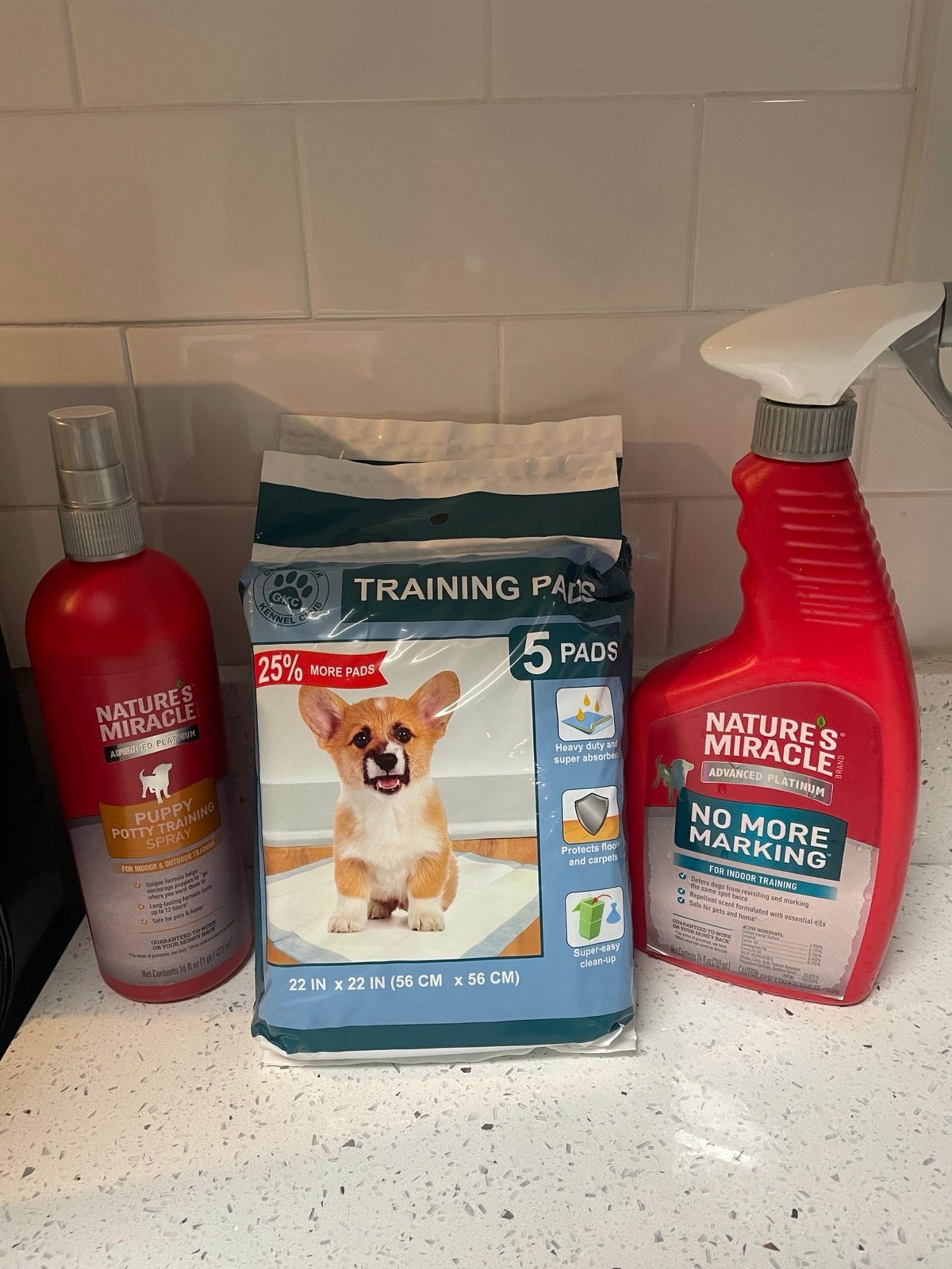 Nature’s miracle bundle puppy potty training & no more marking along with 10pads