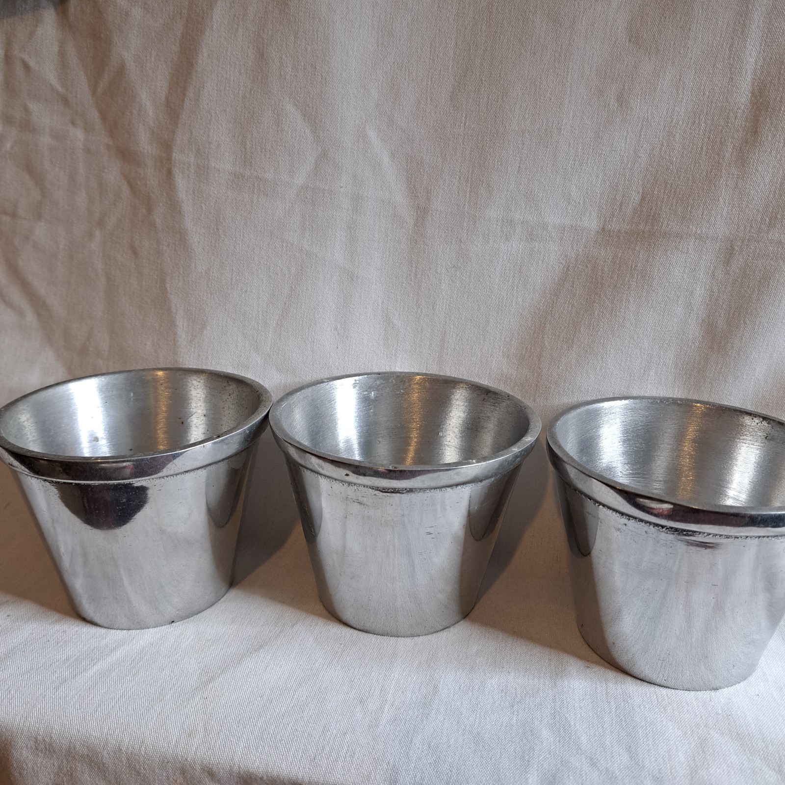 Silver Small Metal Plant Pots Set (3)