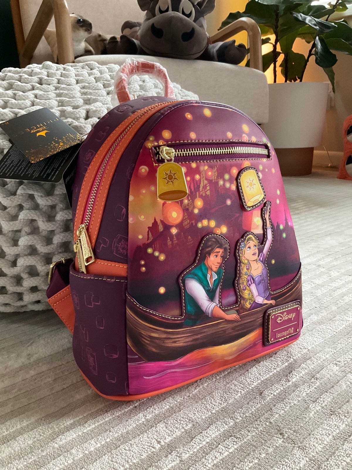 Loungefly Disney Tangled Rapunzel & Flynn Boat Scene Glow-in-the-Dark Mini Backp