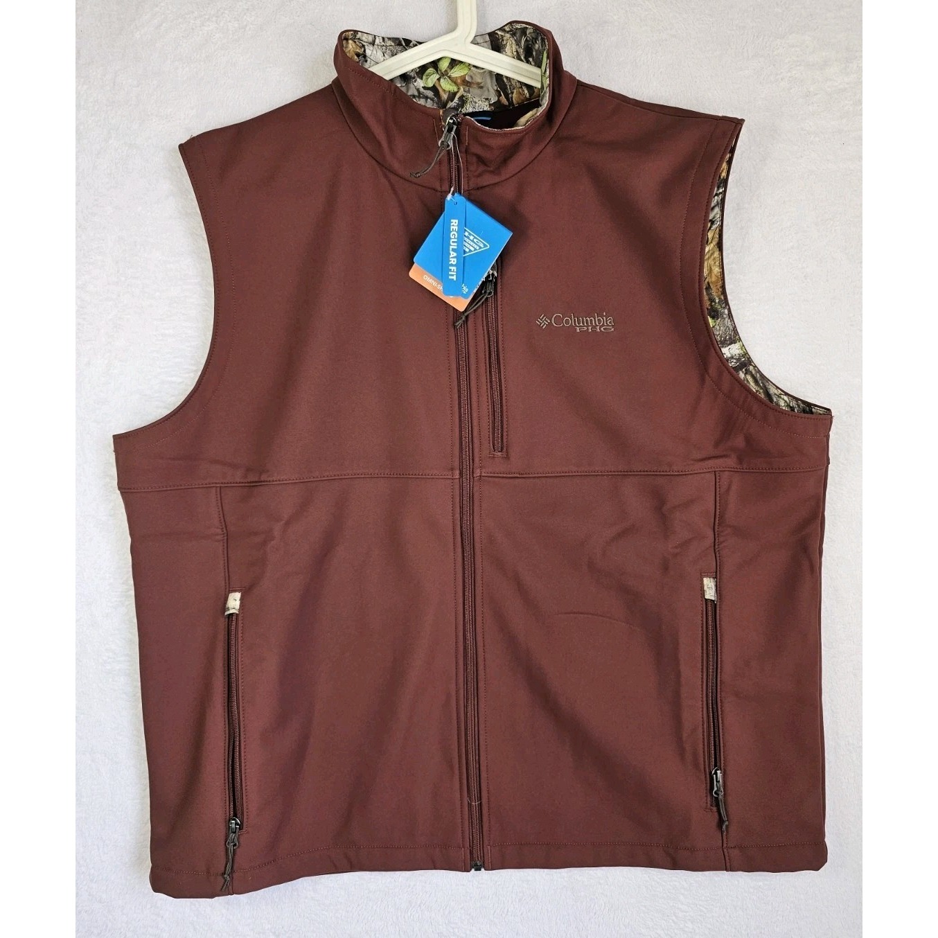 Columbia PHG Ascender II Softshell Vest Mens 2XL Camo Water Resistant New