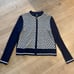 St. John Sport Blue and White Zip up Cardigan size M
