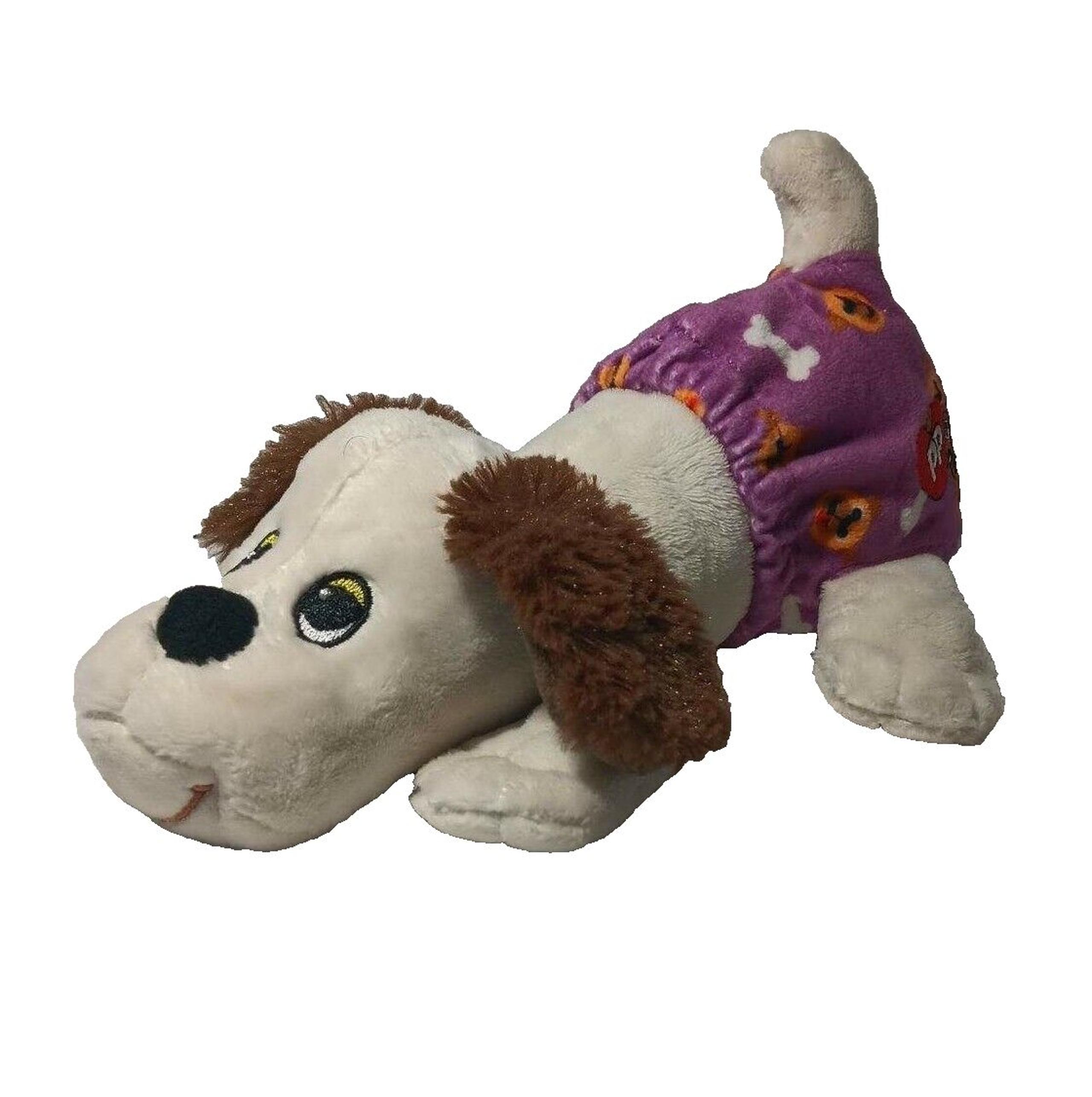 Pound Puppies Cream Color Brown Ears Newborn Puppy 7" Plush Dog Diaper