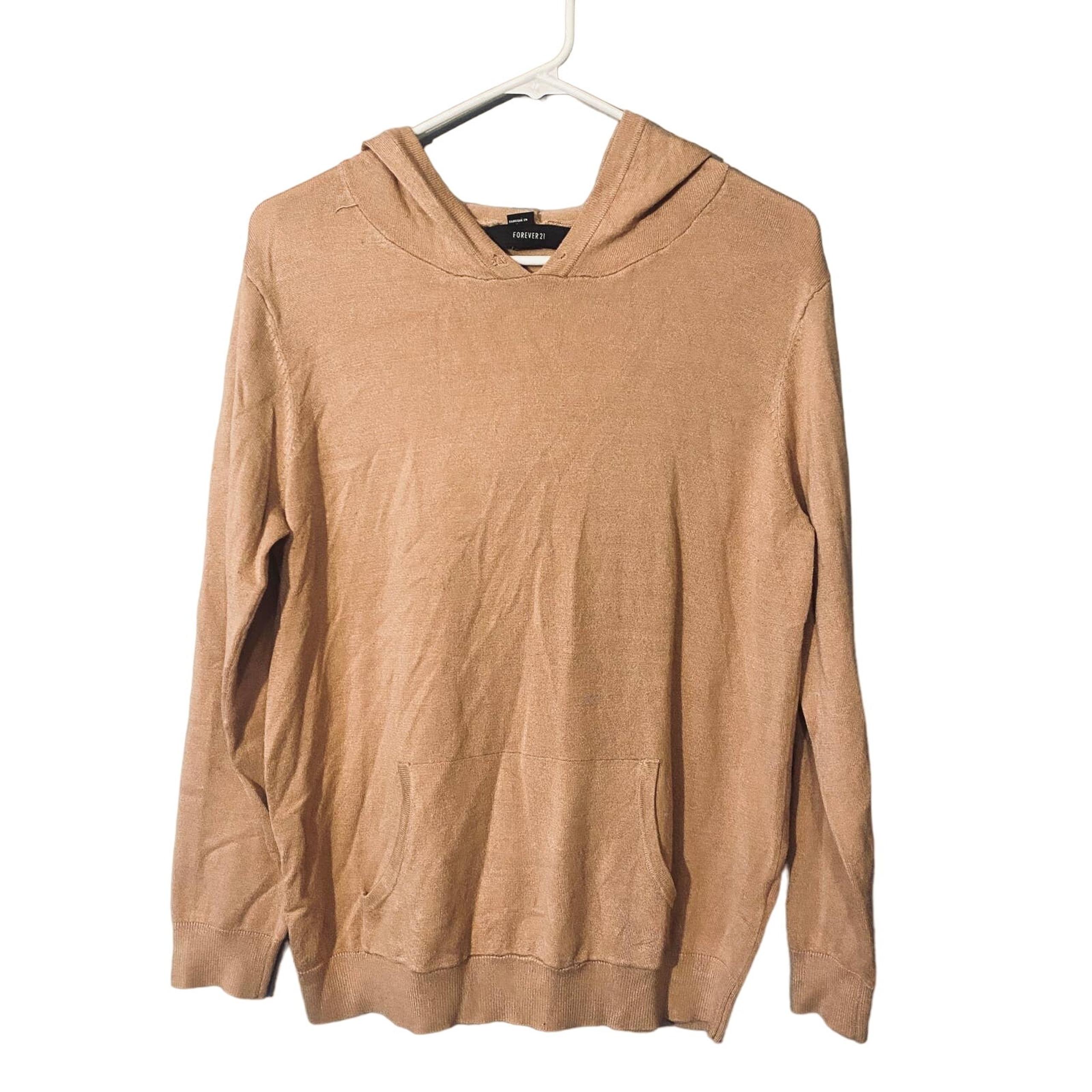 Forever 21 Dusty Rose Hooded Long Sleeve Pullover Sweatshirt Women Sz S