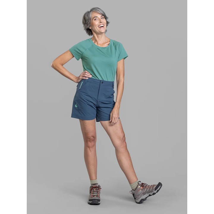 Gnara Go There Hiking Shorts Womens 6 Blue Slate